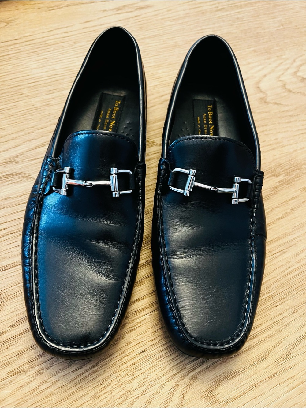 To Boot New York Adam Derrick Black Horsebit Leather Driving Loafers Sz 11.5